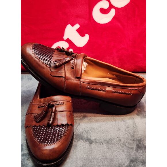 Allen Edmonds Cody Tassel Loafers Men’s 11D Brown Woven Leather Made USA... main image 5